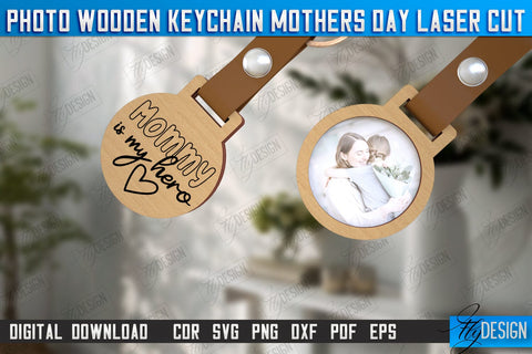 Wooden Keychain Mother’s Day Bundle | Keychain with Photo | Personalized Keychain | CNC Files SVG Fly Design 