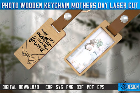 Wooden Keychain Mother’s Day Bundle | Keychain with Photo | Personalized Keychain | CNC Files SVG Fly Design 