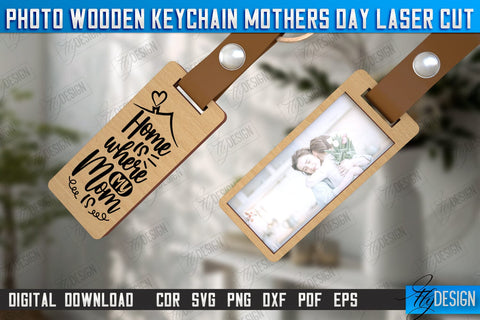 Wooden Keychain Mother’s Day Bundle | Keychain with Photo | Personalized Keychain | CNC Files SVG Fly Design 