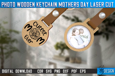Wooden Keychain Mother’s Day Bundle | Keychain with Photo | Personalized Keychain | CNC Files SVG Fly Design 