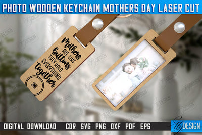 Wooden Keychain Mother’s Day | Keychain with Photo | Personalized Keychain | CNC File SVG Fly Design 