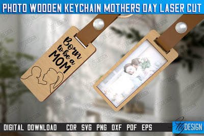 Wooden Keychain Mother’s Day | Keychain with Photo | Personalized Keychain | CNC File SVG Fly Design 