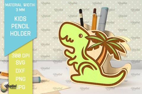Wooden Kids Pencil Holders Laser Cut Bundle. Pen Holders SVG SVG Evgenyia Guschina 