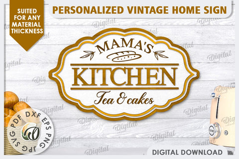 Wooden Kitchen Sign Laser Cut. Mama's Sign SVG SVG Evgenyia Guschina 