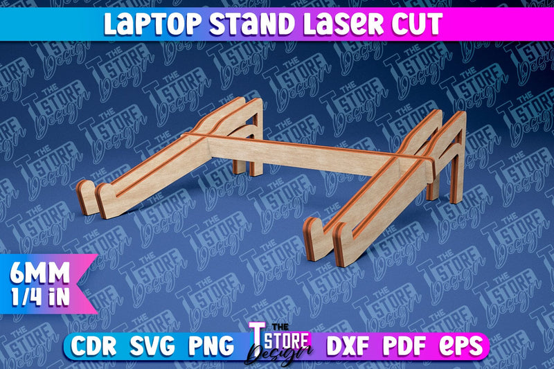 Wooden Laptop Stand Laser Cut | Computer Holder Stand SVG | CNC Files ...