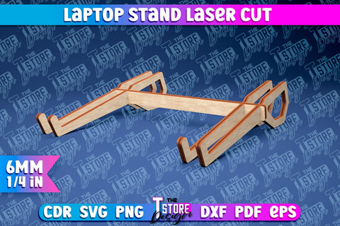 Wooden Laptop Stand Laser Cut | Computer Holder Stand SVG | CNC Files SVG The T Store Design 