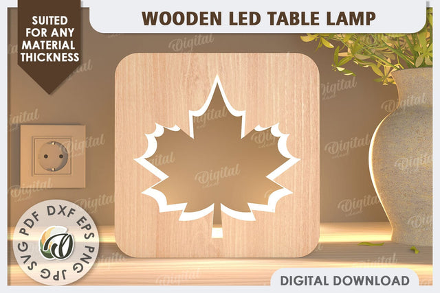 Wooden Led Table Lamp Laser Cut. Led Nightlight SVG Design SVG Evgenyia Guschina 