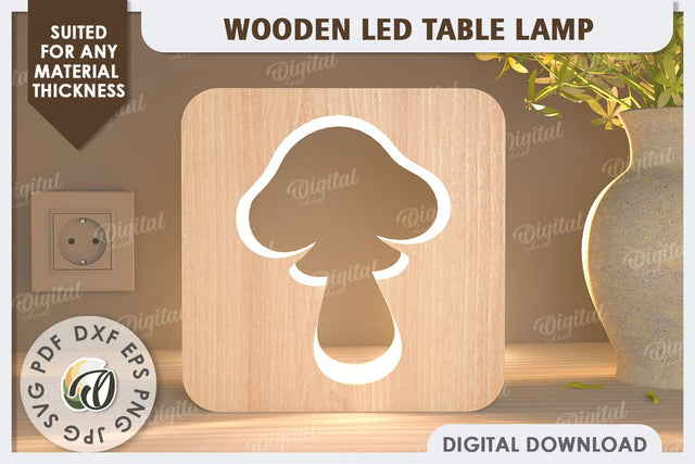 Wooden Led Table Lamp Laser Cut. Led Nightlight SVG Design SVG Evgenyia Guschina 
