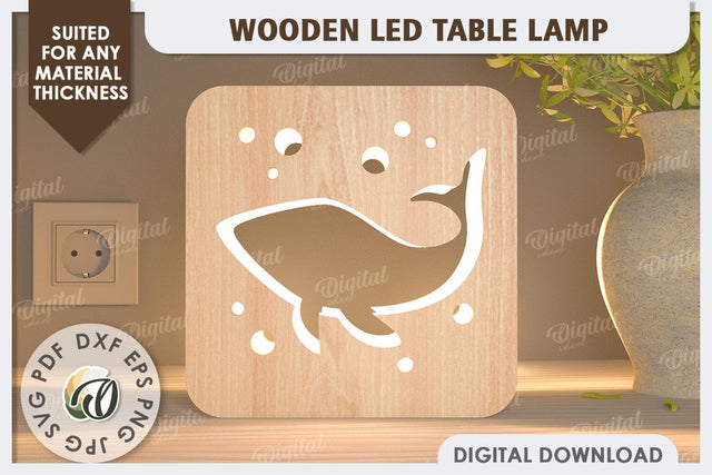 Wooden Led Table Lamp Laser Cut. Led Nightlight SVG Design SVG Evgenyia Guschina 
