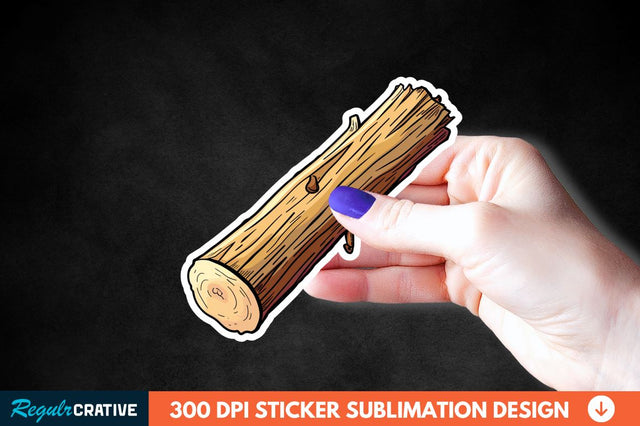 Wooden Log Sticker Clipart Sublimation Regulrcrative 