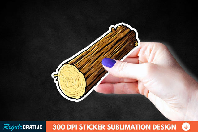 Wooden Log Sticker Clipart Sublimation Regulrcrative 