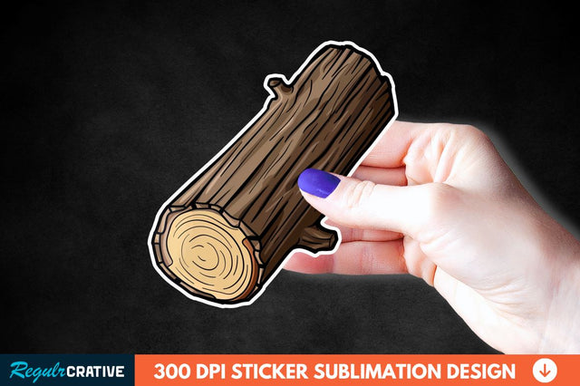Wooden Log Sticker Clipart Sublimation Regulrcrative 