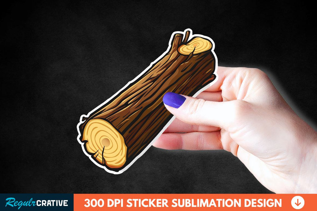 Wooden Log Sticker Clipart - So Fontsy