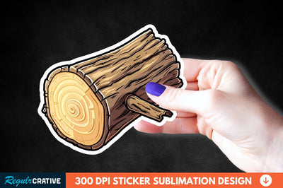 Wooden Log Sticker Clipart Sublimation Regulrcrative 