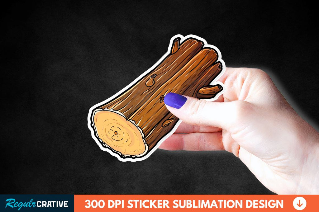 Wooden Log Sticker Clipart - So Fontsy