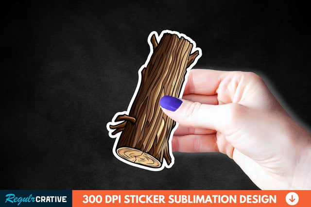 Wooden Log Sticker Clipart Sublimation Regulrcrative 