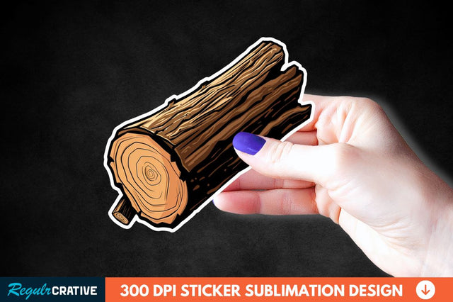 Wooden Log Sticker Clipart Sublimation Regulrcrative 