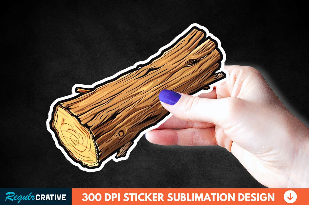 Wooden Log Sticker Clipart - So Fontsy