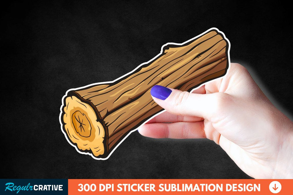 Wooden Log Sticker Clipart - So Fontsy