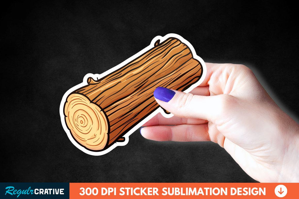 Wooden Log Sticker Clipart - So Fontsy