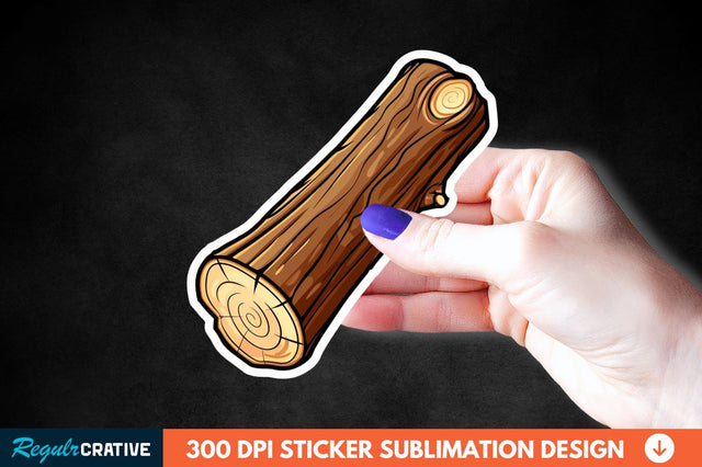 Wooden Log Sticker Clipart Sublimation Regulrcrative 