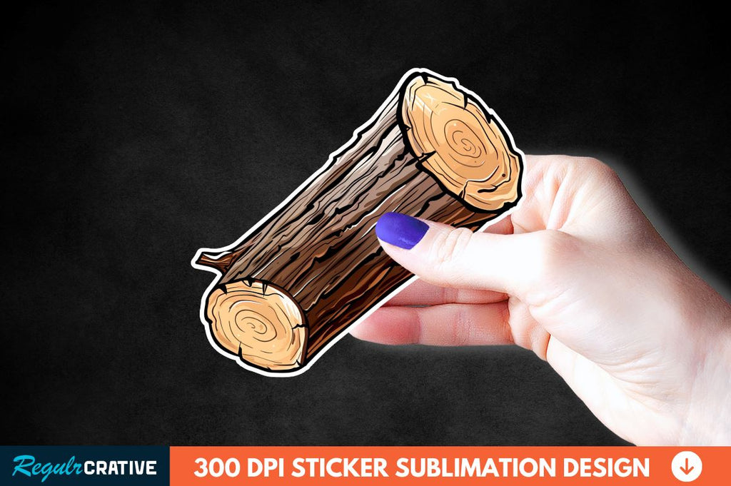 Wooden Log Sticker Clipart - So Fontsy