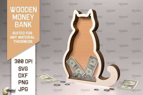 Wooden Money Banks SVG Bundle. Piggy Banks Laser Cut SVG Evgenyia Guschina 