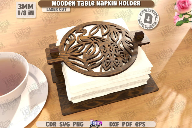 Wooden Napkin Holder Laser Cut | Adornment Dining Table | Square Napkin Holder | CNC File SVG The T Store Design 