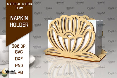 Wooden Napkin Holder Laser Cut. Decorative Napkin Holder SVG SVG Evgenyia Guschina 