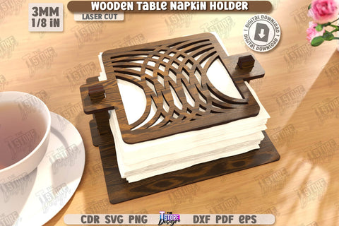 Wooden Napkin Holders Laser Cut Bundle | Adornment Dining Table | Square Napkin Holder | CNC Files SVG The T Store Design 
