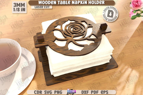 Wooden Napkin Holders Laser Cut Bundle | Adornment Dining Table | Square Napkin Holder | CNC Files SVG The T Store Design 