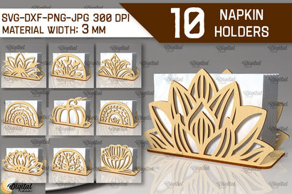 Wooden Napkin Holders Laser Cut Bundle. Tissue Holders SVG SVG Evgenyia Guschina 