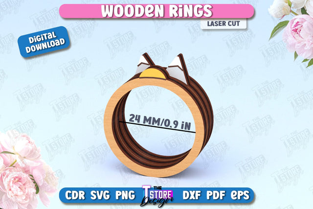 Wooden Napkin Ring Laser Cut | Adornment Dining Table | CNC File SVG The T Store Design 