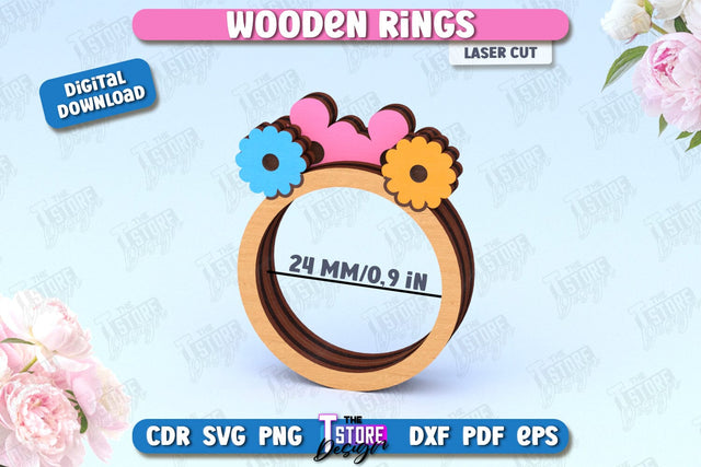 Wooden Napkin Ring Laser Cut | Adornment Dining Table | CNC File SVG The T Store Design 