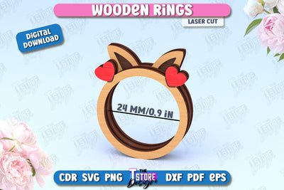 Wooden Napkin Ring Laser Cut | Adornment Dining Table | CNC File SVG The T Store Design 