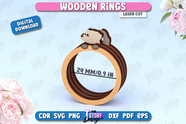 Wooden Napkin Ring Laser Cut | Adornment Dining Table | CNC File SVG The T Store Design 