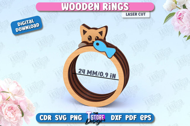 Wooden Napkin Ring Laser Cut | Adornment Dining Table | CNC File SVG The T Store Design 