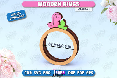 Wooden Napkin Ring Laser Cut | Adornment Dining Table | CNC File SVG The T Store Design 