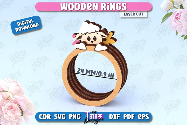 Wooden Napkin Ring Laser Cut | Adornment Dining Table | CNC File SVG The T Store Design 