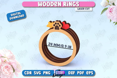 Wooden Napkin Ring Laser Cut | Adornment Dining Table | CNC File SVG The T Store Design 