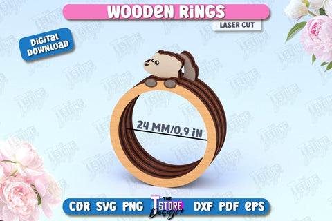 Wooden Napkin Rings Laser Cut Bundle | Adornment Dining Table | CNC Files SVG The T Store Design 