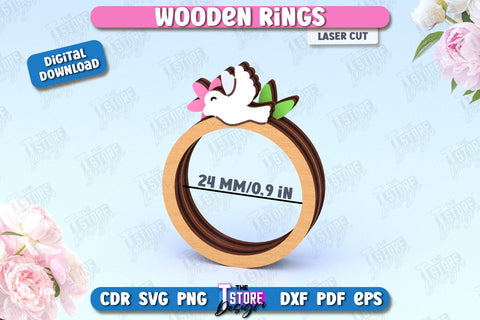 Wooden Napkin Rings Laser Cut Bundle | Adornment Dining Table | CNC Files SVG The T Store Design 