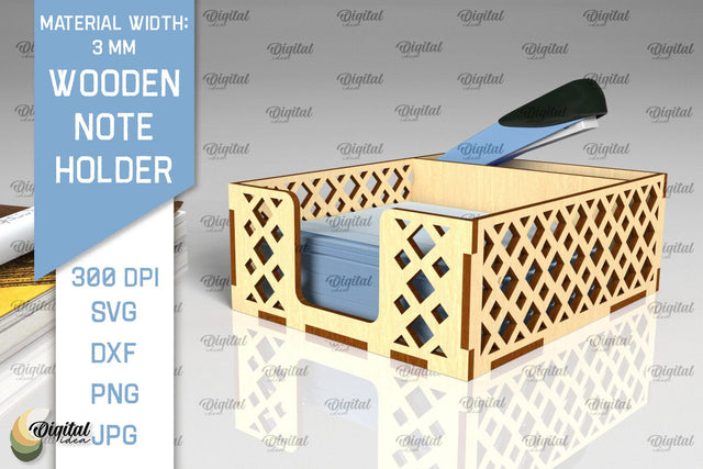 Wooden Note Holder Laser Cut. Paper Note Holder SVG SVG Evgenyia Guschina 
