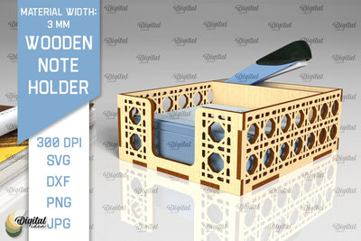 Wooden Note Holder Laser Cut. Paper Note Holder SVG SVG Evgenyia Guschina 