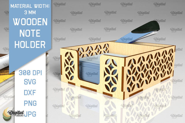 Wooden Note Holder Laser Cut. Paper Note Holder SVG SVG Evgenyia Guschina 