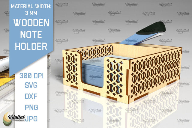 Wooden Note Holder Laser Cut. Paper Note Holder SVG SVG Evgenyia Guschina 
