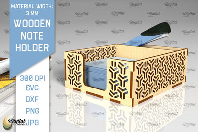 Wooden Note Holder Laser Cut. Paper Note Holder SVG SVG Evgenyia Guschina 