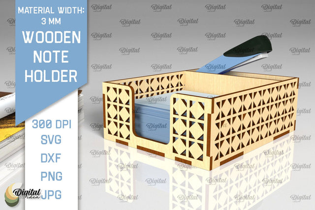 Wooden Note Holder Laser Cut. Paper Note Holder SVG SVG Evgenyia Guschina 