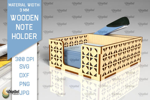 Wooden Note Holder Laser Cut. Paper Note Holder SVG SVG Evgenyia Guschina 