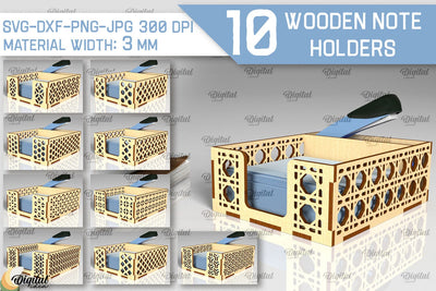 Wooden Note Holders Laser Cut Bundle. Paper Note Holders SVG SVG Evgenyia Guschina 